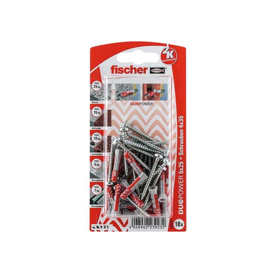 fischer SB Nylondübel Duopower mit Schraube 5x25 PH