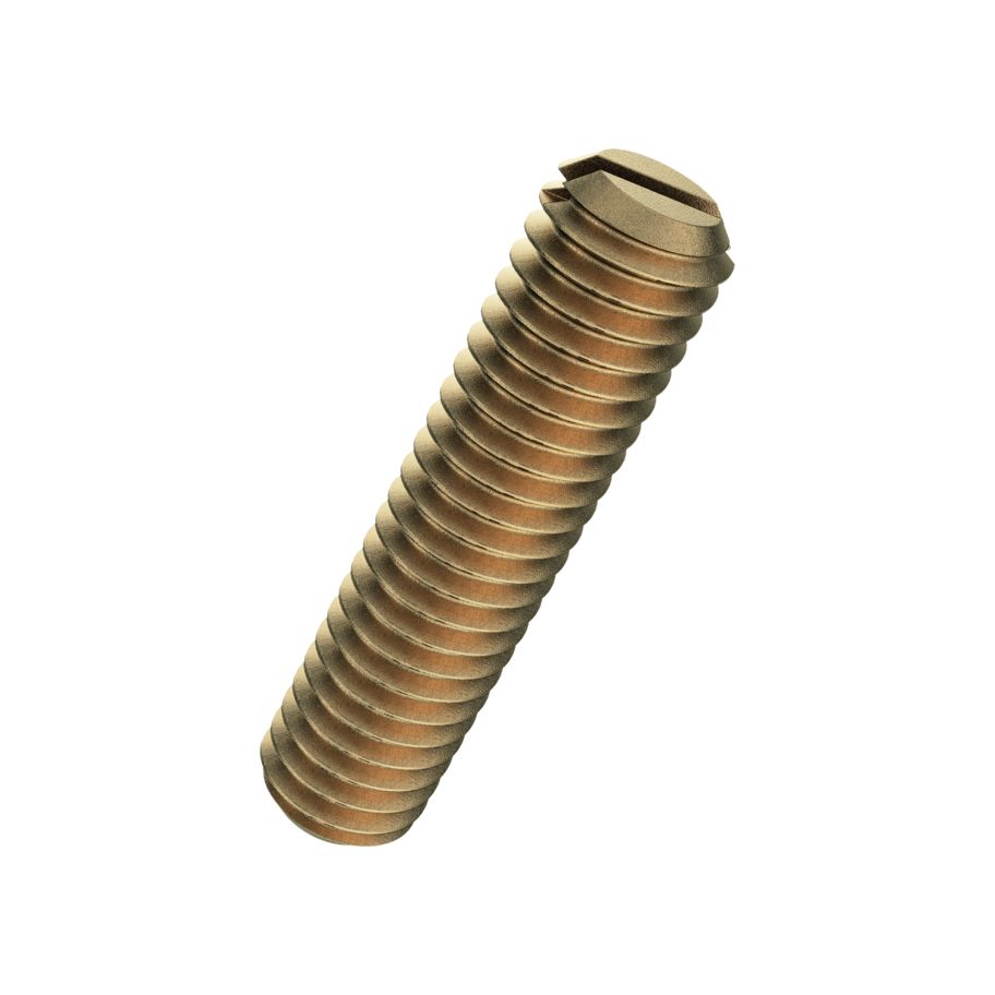 Gewindestifte mit Schlitz und Kegelkuppe DIN 551-Messing