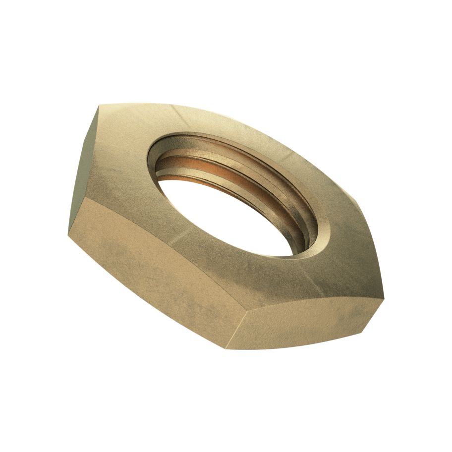 Sechskantmuttern ~0,5d DIN 439B-Messing