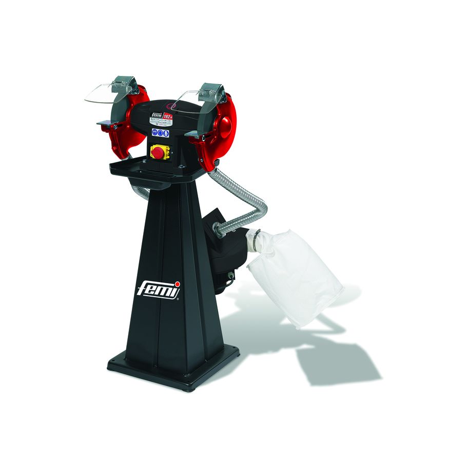FEMI Industrie-Doppelschleifmaschine ø 200mm 192/M, mit Absaugung