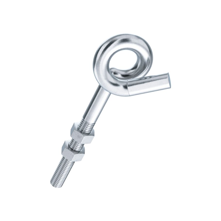 Hakenschrauben mit 2 Muttern Stahl verzinkt blau M12x120x22