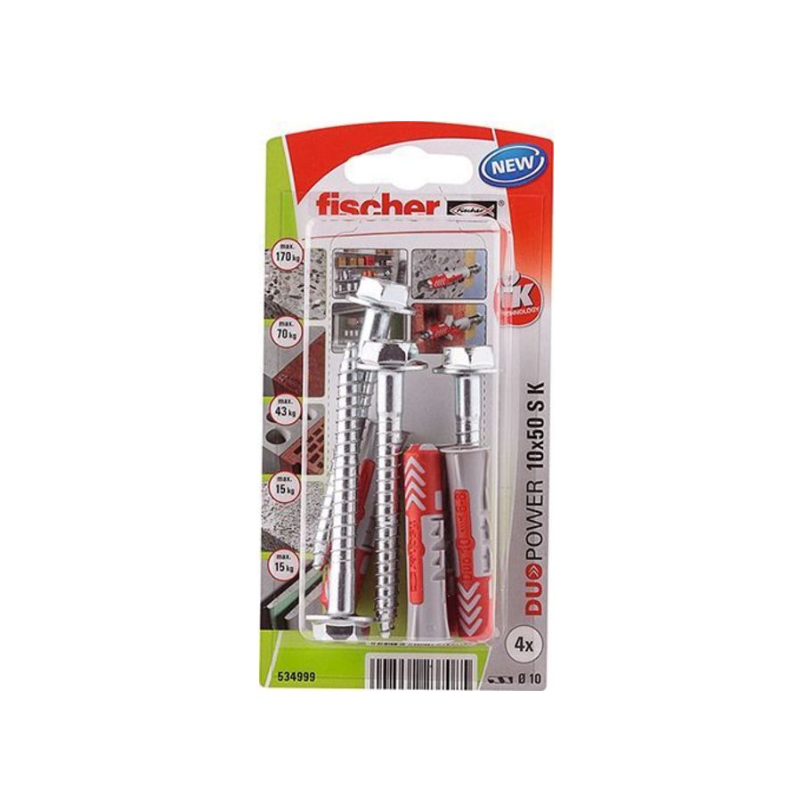 fischer SB Nylondübel Duopower mit Schraube 10x50