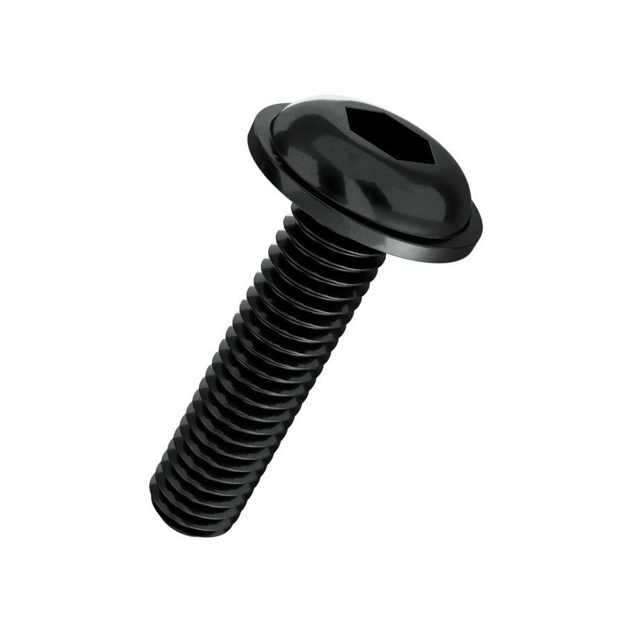 Schrauben abgeflachter Halbrundkopf Innensechskant und Bund ISO 7380-2-010.9 vgs