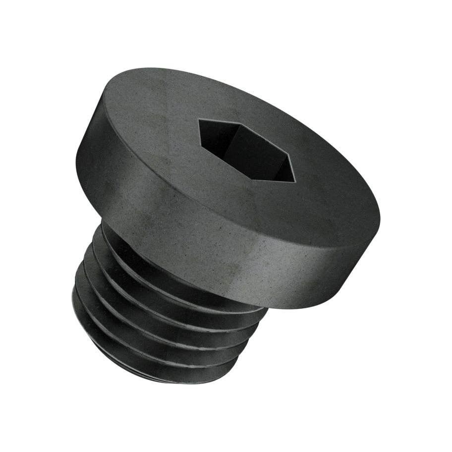 Verschlussschrauben Innensechskant mit Bund zylindrisches Feingewinde ohne Dichtring DIN 908-Stahl bl