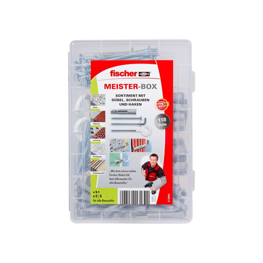 fischer SB Meisterbox UX mit Schrauben und Haken