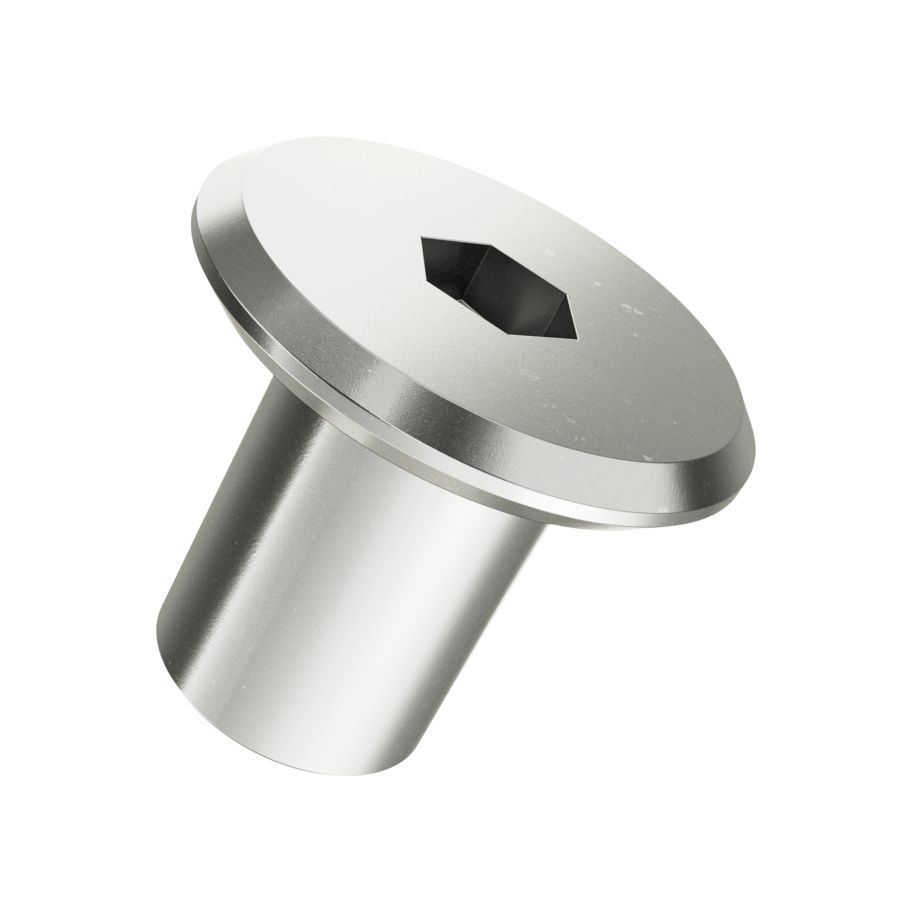 Flachkopf Hülsenmuttern SW5 Stahl vernickelt