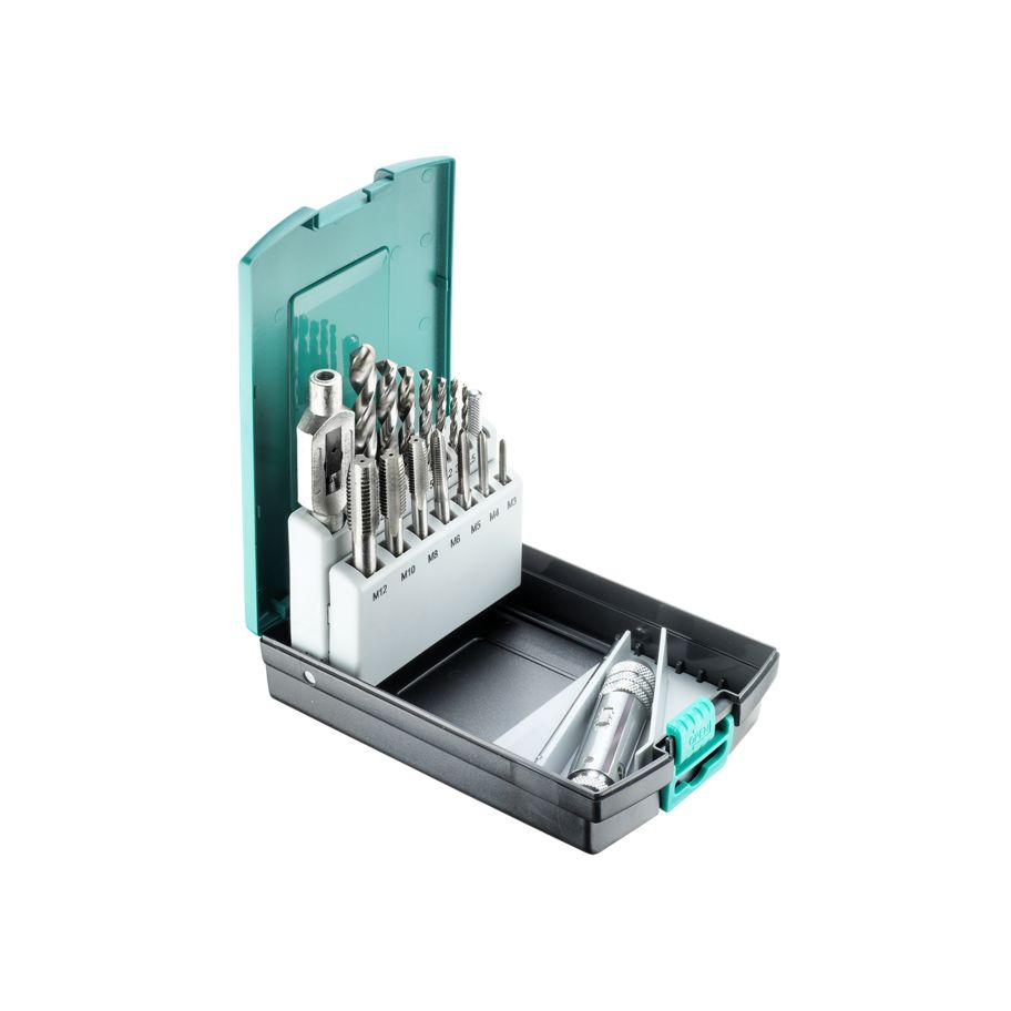 technocraft HSS Einschnitt Gewindebohrer-Satz, 16-tlg