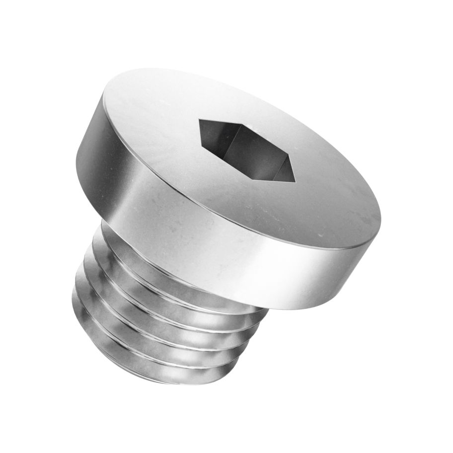 Verschlussschrauben Innensechskant mit Bund zylindrisches Rohrgewinde ohne Dichtring DIN 908-rostfrei A4