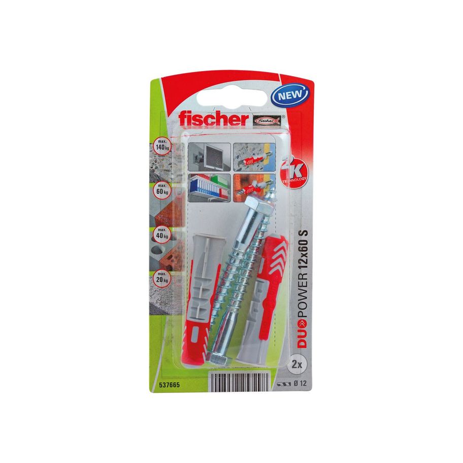 fischer SB Nylondübel Duopower mit Schraube 12x60