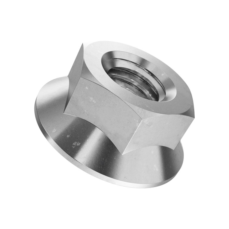 Sechskantmuttern mit Flansch und Verzahnung ~DIN 6923-rostfrei A4