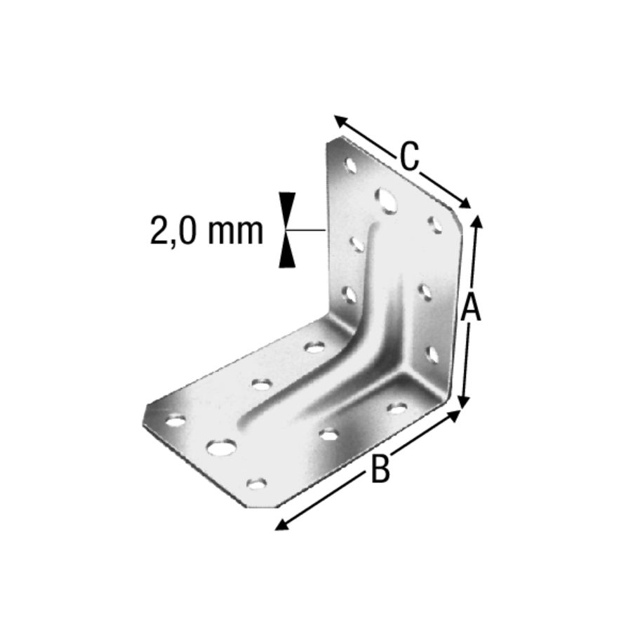 SST Winkelverbinder mit Rippen Stahl feuerverzinkt ABR
