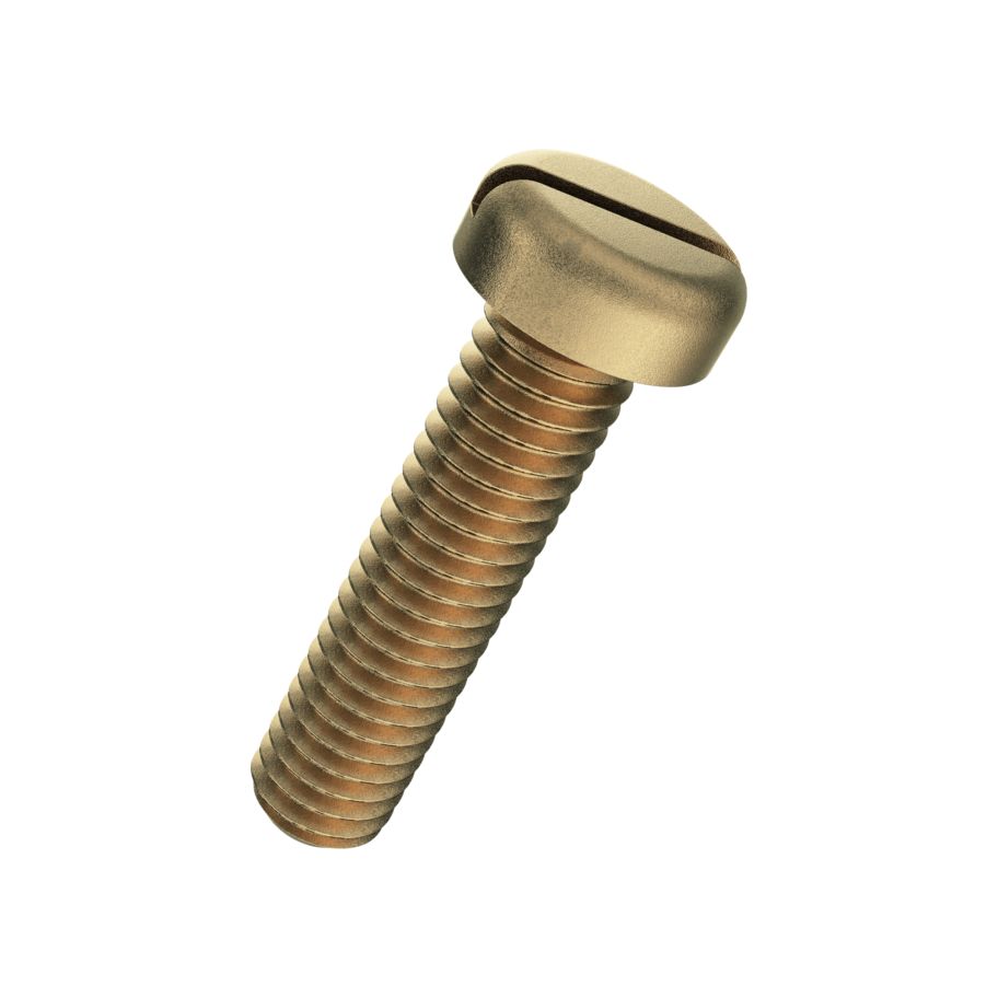 Flachkopfschrauben (Pan Head) mit Schlitz DIN 85A-Messing