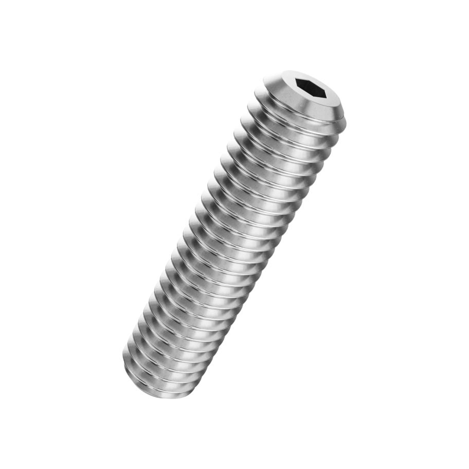 Gewindestifte Innensechskant und Kegelkuppe ISO 4026-rostfrei A2