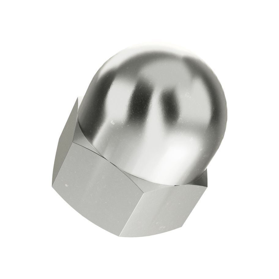 Sechskant-Hutmuttern hohe Form DIN 1587-Messing vernickelt