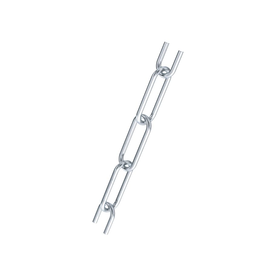 Flache Kette C-Glieder Stahl verzinkt blau