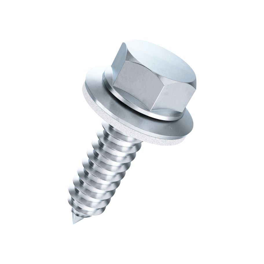 6Kt-Fassadenschrauben m.Spitz u. Dichtscheibe St znb