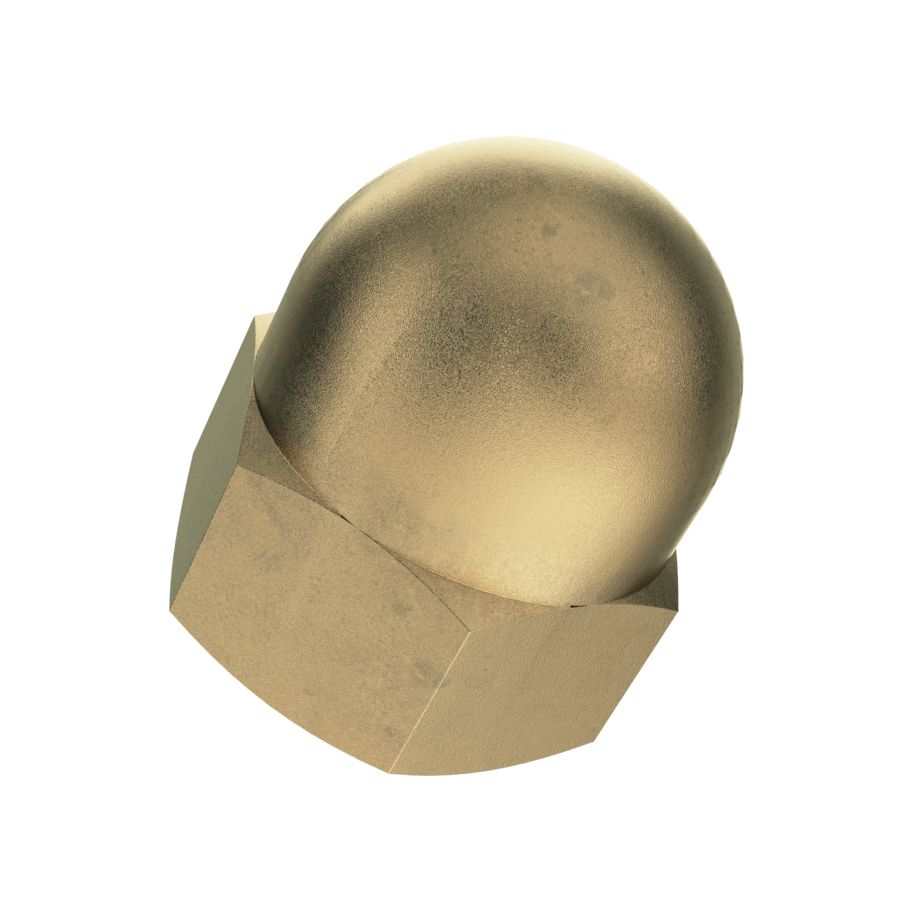 Sechskant-Hutmuttern hohe Form DIN 1587-Messing