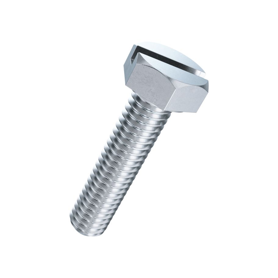 Sechskant-Schrauben mit Schlitz ohne Schaft ~DIN 933-8.8 znb