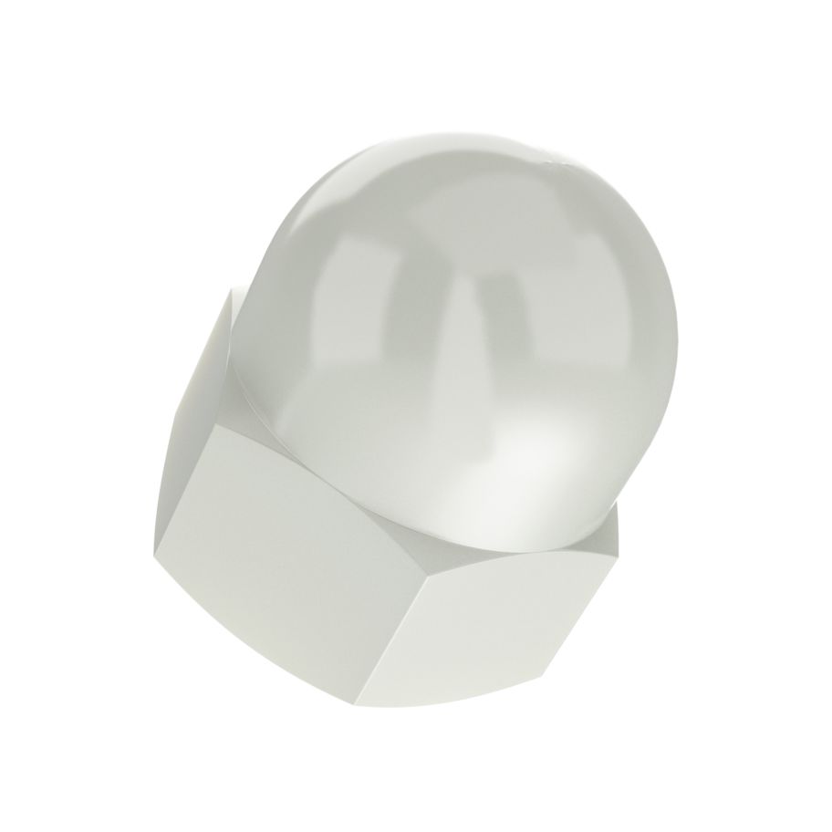 Sechskant-Hutmuttern hohe Form DIN 1587-PA 6.6 weiss