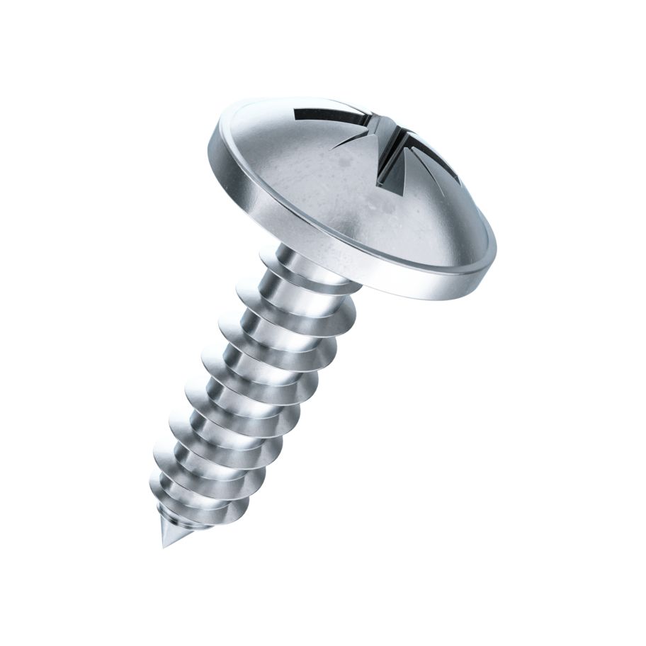 Linsen-Blechschrauben KS Z mit Bund DIN 968C-Stahl znb